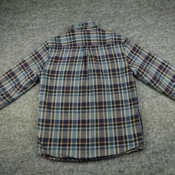 Carbon 2 Cobalt Jacket Mens Medium Blue Plaid Sherpa Lined Flannel Shacket Adult - Picture 2 of 12